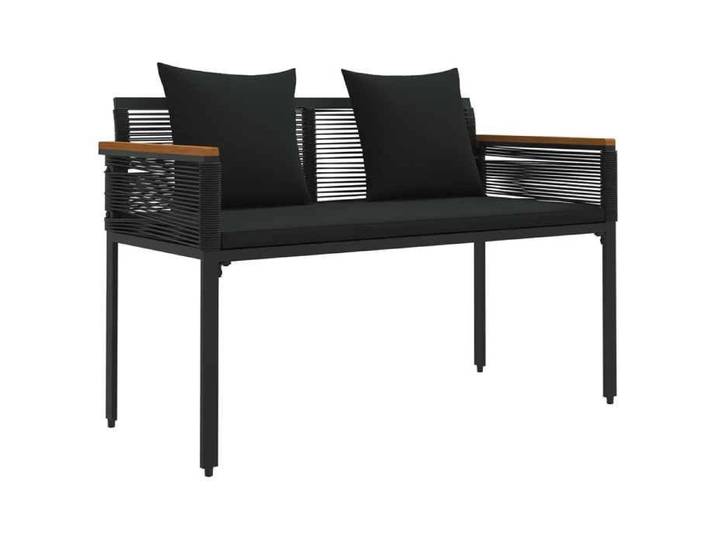 Haute Qualité Banc extérieur 1 PC - NGM - Banquette de repos - avec coussin Noir 117x54x74.5cm polyrotin LH4491963