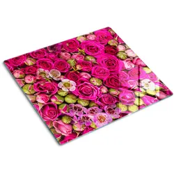 GLASPLATTE 60x52 cm Rosen