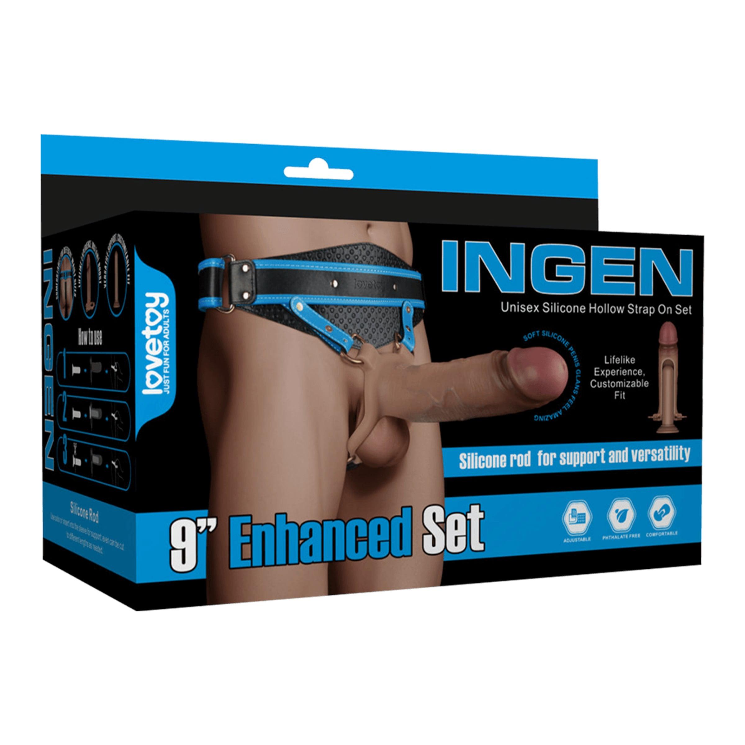 INGEN - Unisex Silicone Hollow Strap On Set L-XXL, 23 cm