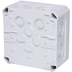 f-tronic 7340192 FR-Abzweigkasten 140x140x81mm, Ausbrechöffnungen IP66, PS, grau, NFK14gr