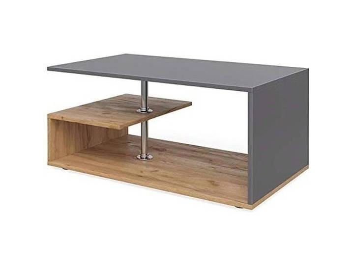 Table basse hexagonale Vicco Guillermo - Anthracite chêne Sable - Bois et verre - Style classique intemporel