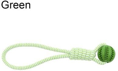 The Handy Homestead Dental Treat Ball Rope Toy For Dogs Interactive Chew And Teeth Cleaning green s