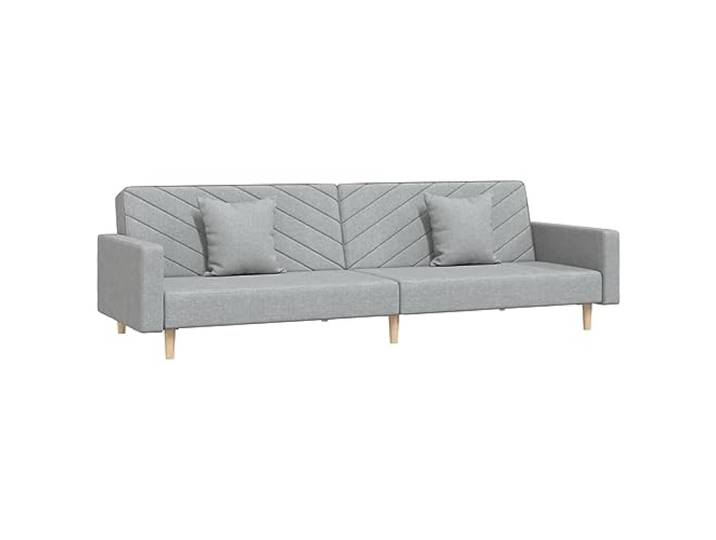 GHVBNMF Schlafsofa 2-Sitzer Klappsofa mit 2 Kissen Hellgrau Stoff Praktisches 2-in-1 Querschläfer Sofa für Wohnzimmer und Gästezimmer, schnell umklappbar mit stabiler Holzkonstruktion.