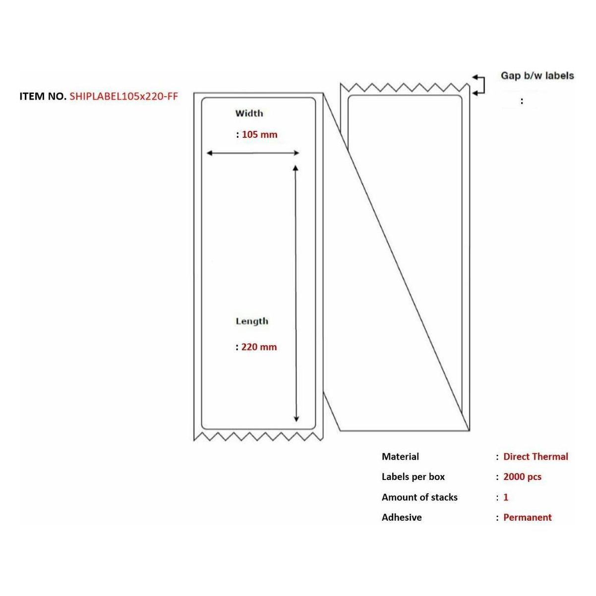 Capture Ship-label 105 x 220mm (105 mm) (SHIPLABEL105X220-FF)