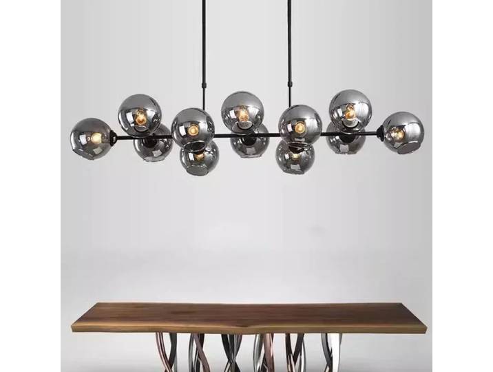 2026 verre gris pendentif LED lumières pour salon lustres île chambre lustre décor à la maison luminaire suspendu
