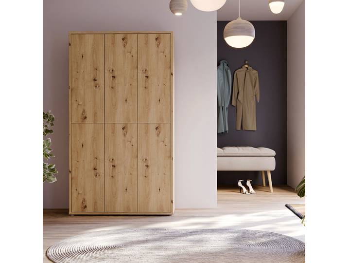 Schuhschrank 109cm Braun/Eiche Artisan Dekor