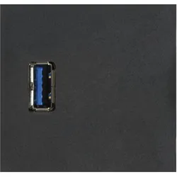 Evoline, Netzstecker + Netzkupplung, Wechselmodul 1x USB 3.0 Typ A Buchse vorne und hinten Kunststoff schwarz