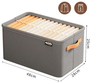 Uplift Treasures Thick Fabric Clothes Storage Organizer grey Xl