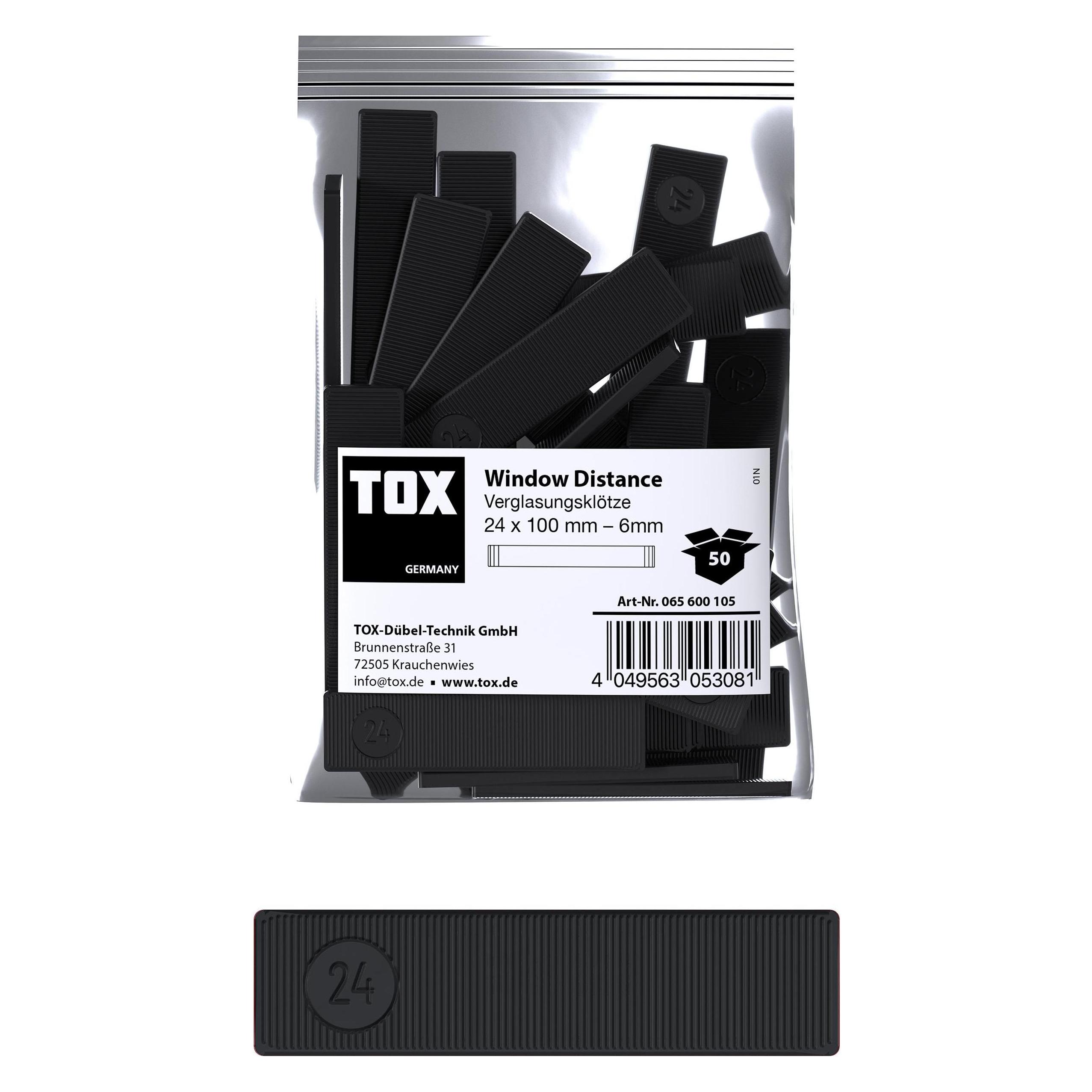 Tox Verglasungsklötze 24x100 mm Window Distance 6 mm (50 Stk.) (50 Stk.) (065600105)