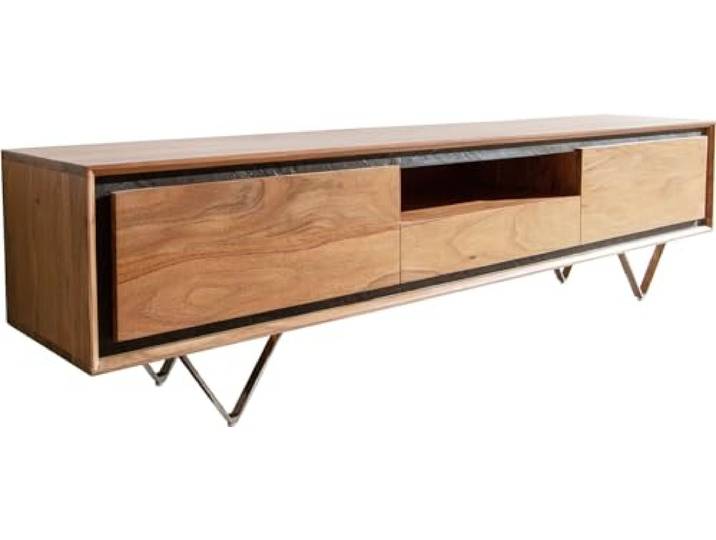 DELIFE TV-Board Stonegrace Akazie Natur 175 cm 2 Türen 1 Fach 1 Schub