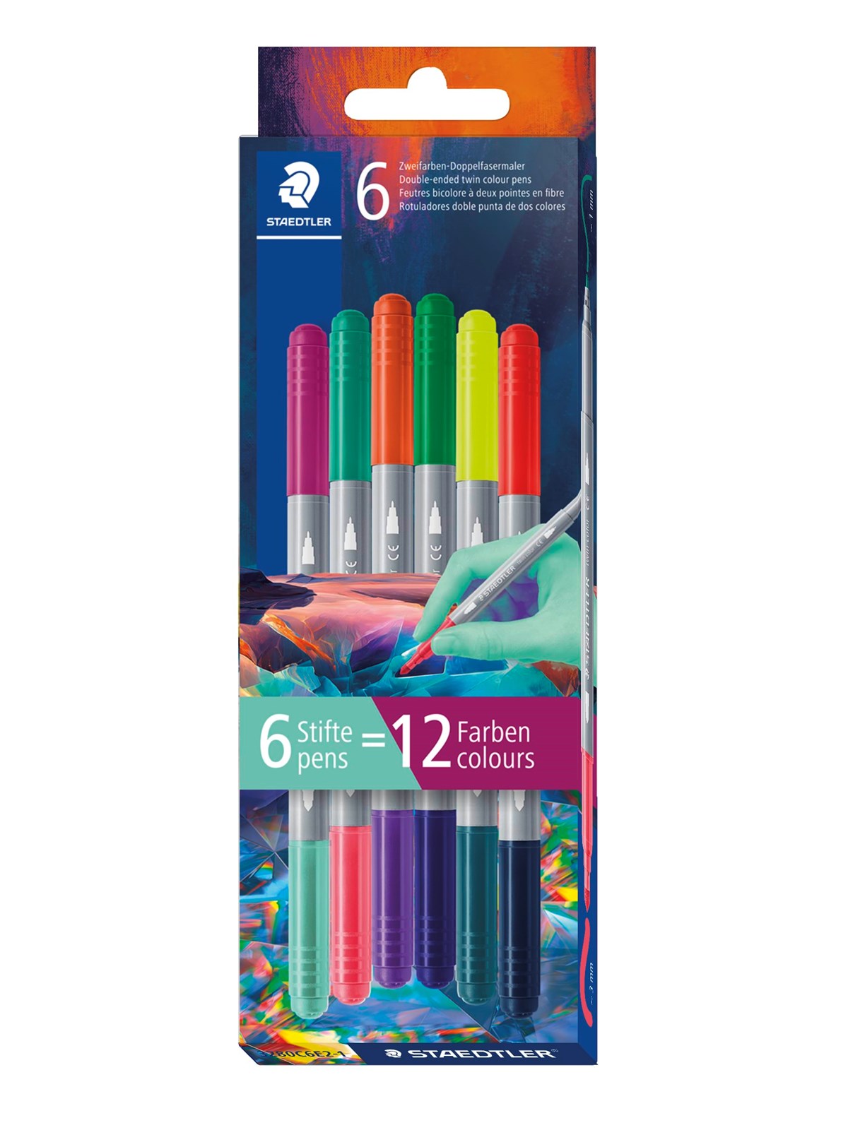 Staedtler Fibre tip pen 2tips twin color 6pc