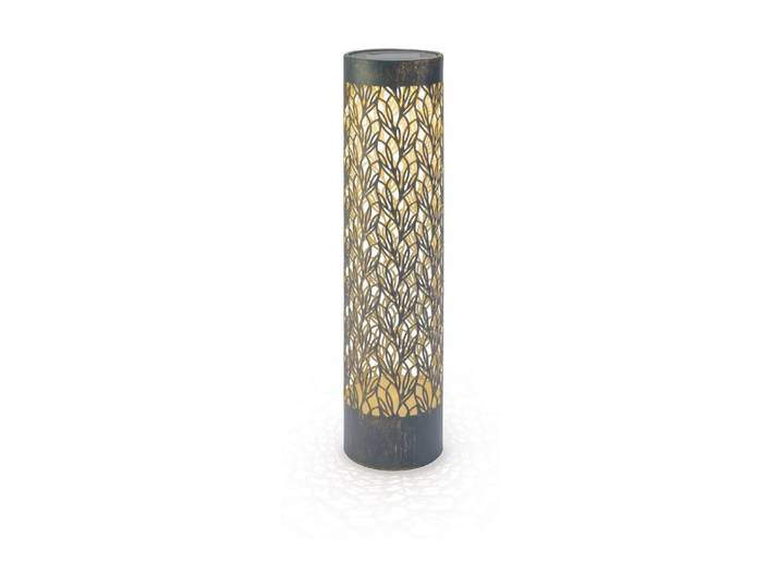 Laterne STT Solar Antic Pillar Verdoso , grün, H:38cm L:9,5cm Ø:9,5cm, Metall, Mobilleuchten, Laterne, Antike Solarlaterne