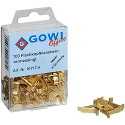 GOWI Office Musterbeutelklammern Flachkopf 100 Stück gold