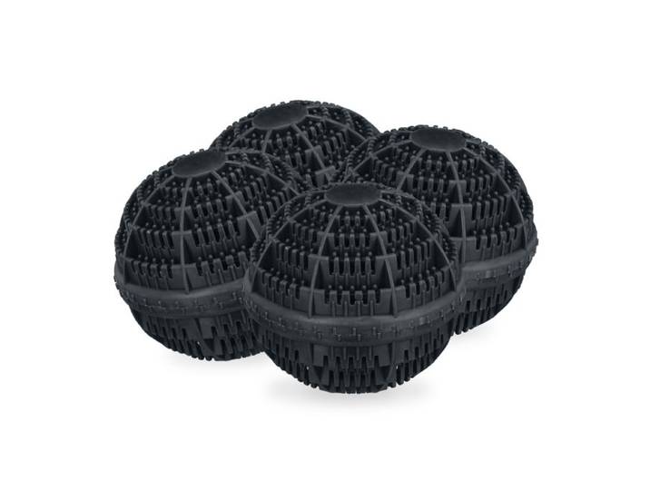 Relaxdays 4 boules de lavage noires