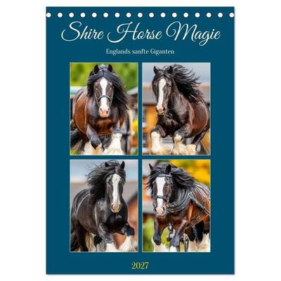 Shire Horse Magie. Englands sanfte Giganten (Tischkalender 2027 DIN A5 hoch), CALVENDO Monatskalender