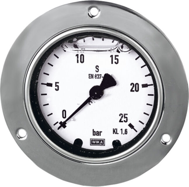 Riegler Glyzerinmano, anneau frontal, G 1/2 arrière excentré, 0-250,0 bar, Ø100 (963)