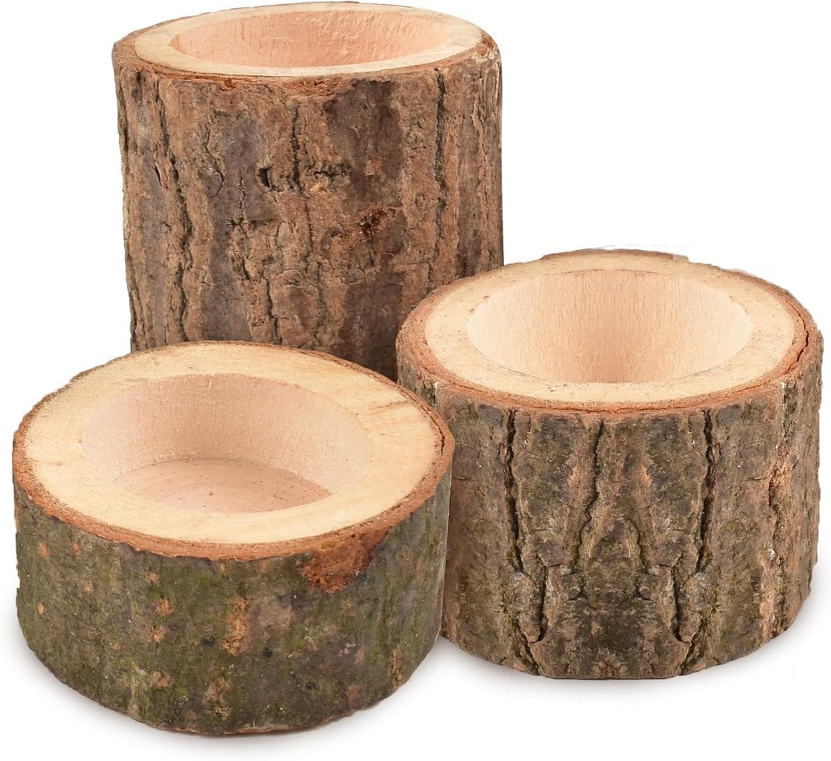 Set van 3 gepersonaliseerde houten theelichtkaarsenhouders voor decoratie