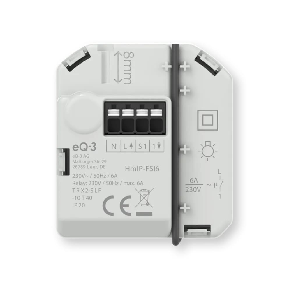Homematic IP Schaltaktor mit Tastereingang (6 A) - Unterputz HmIP-FSI6