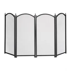Relaxdays Funkenschutzgitter 4-teilig Schwarz,Silber