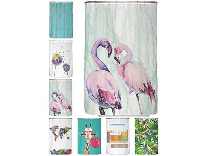 arteneur Douchegordijn Antischimmel 120x200cm Liefdevolle Flamingo's
