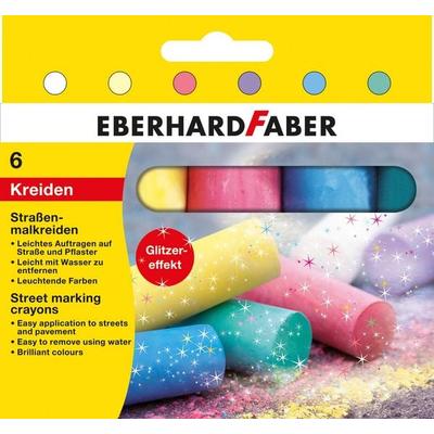 Eberhard Faber 526504 - Straßenmalkreiden Glitzer, 6er Set