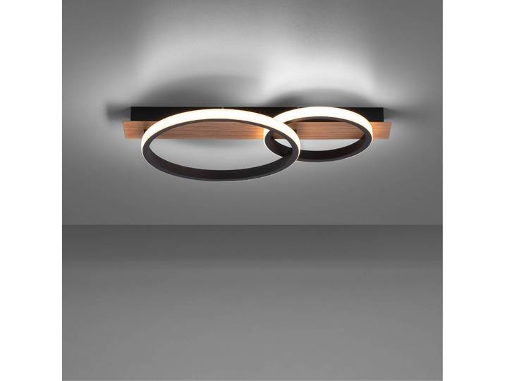 JUST LIGHT. GmbH LED Deckenleuchte Trooper, schwarz, für Wohn- / Esszimmer, Aluminium, Modern