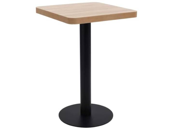 HEFZGDB Bistrotisch Hellbraun 50x50 cm MDF Tischplatte mit Holzmaserung und Stahlgestell für Restaurant Cafe Bar Ambiente