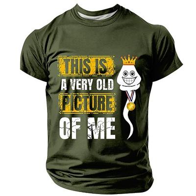 Herren Lustiges 'Sehr altes Bild von mir' Spermien Gewinner Grafik Kurzarm T-Shirt