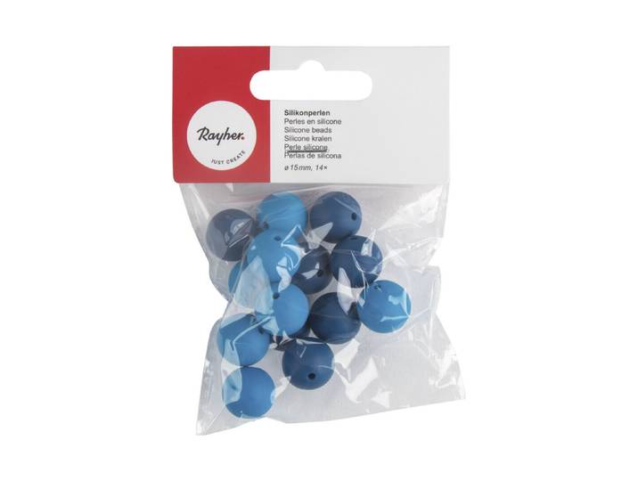 Silikonperlen, 15mm ø, SB-Btl 14Stück