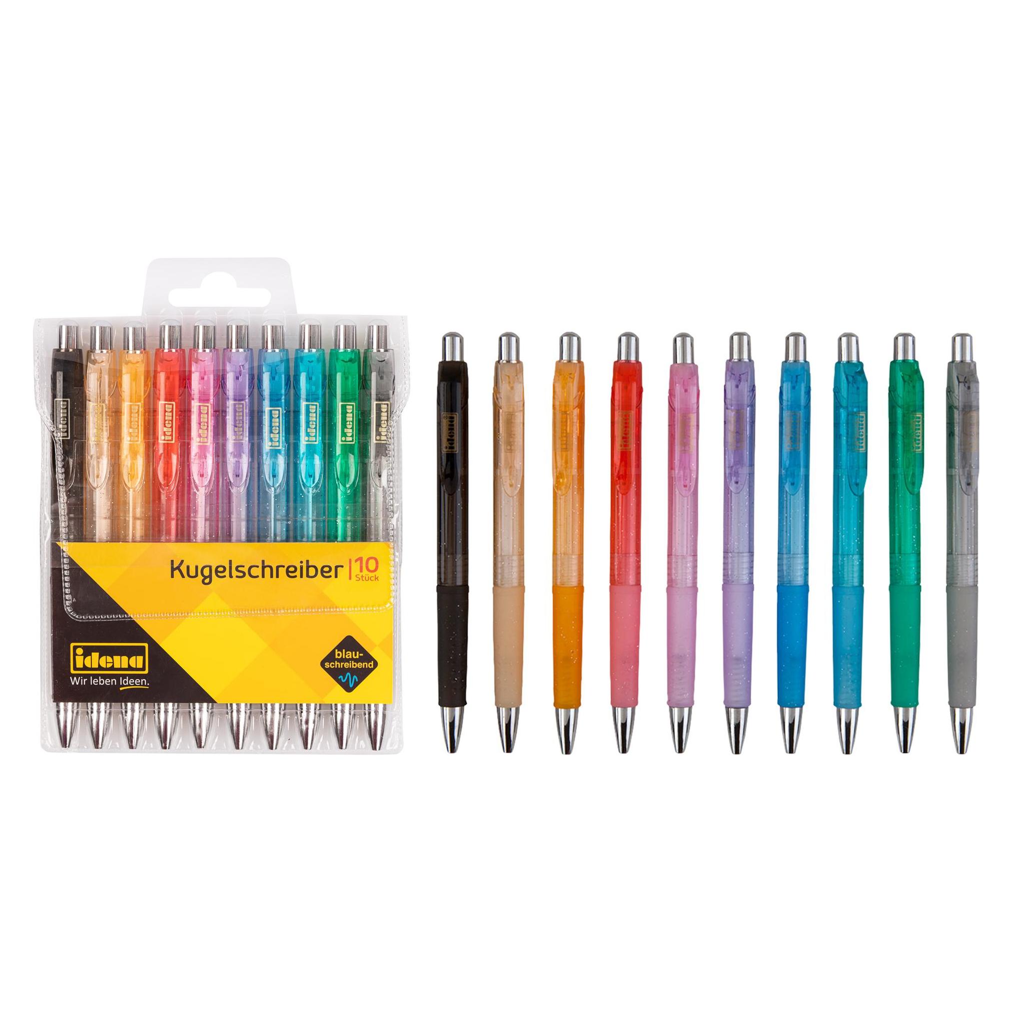 Idena 500275 - Kugelschreiber, 10 Stück, blauschreibend (10x) (32827075)