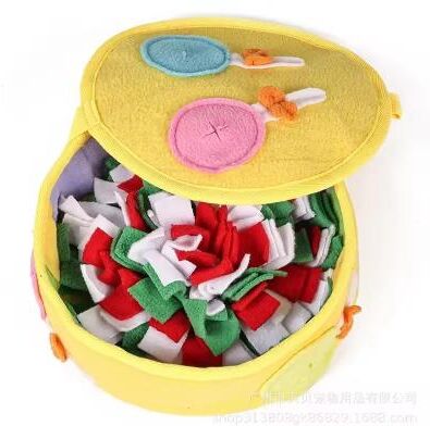 Inspire Curations Snuffle Mat For Dogs Slow Feeder Box, Interactive Dog Enrichment Toy yellow