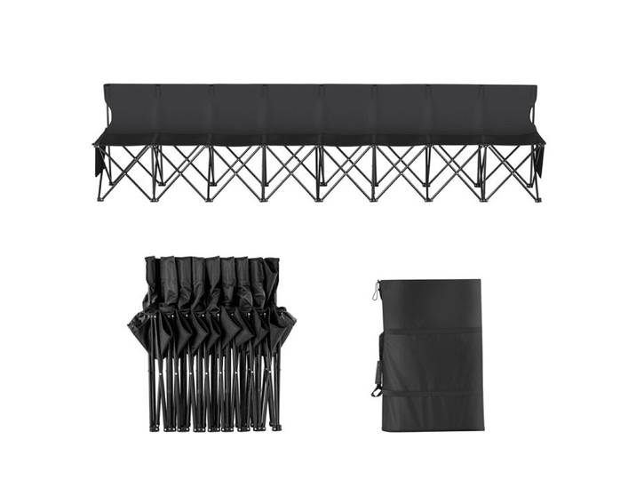 Banc Pliable - DUOKU - 8 Places - Dossier Inclus - Sac de Transport - Tissu Oxford 600D
