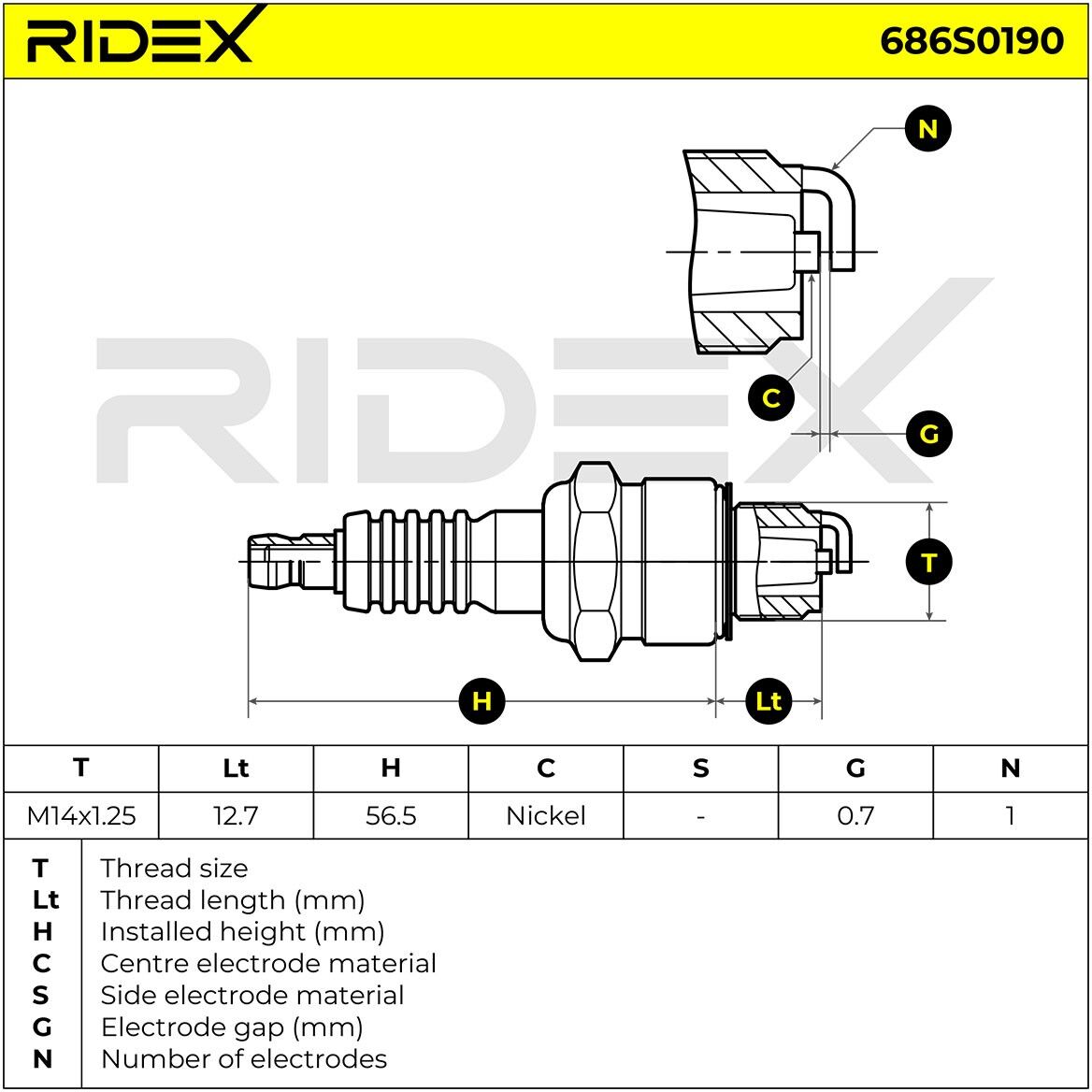 RIDEX 686S0190 Spark plug
