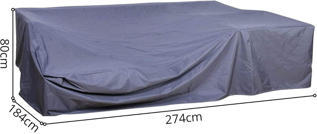 Ebern Designs cm W Outdoor Patio Sofa and Patio Dining Set Cover Grey 31.50cm H x 107.90cm W x 74.40cm D
