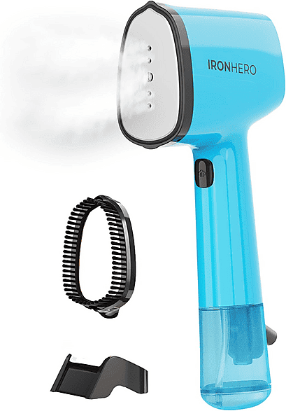 Cepillo de vapor y plancha - Cecotec IronHero V-1500 Essential Red, 1500 W, Vapor continuo 25g/min, Cepillo, Aluminio con revestimiento cerámico, Azul
