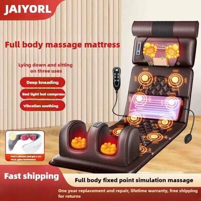 Inspired Finds Electric Full Body Massage Mattress With Heat Airbag Compression And Vibration brown