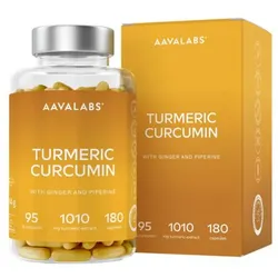 Aavalabs Kurkuma Curcumin Komplex mit 95 % Piperin 180 St