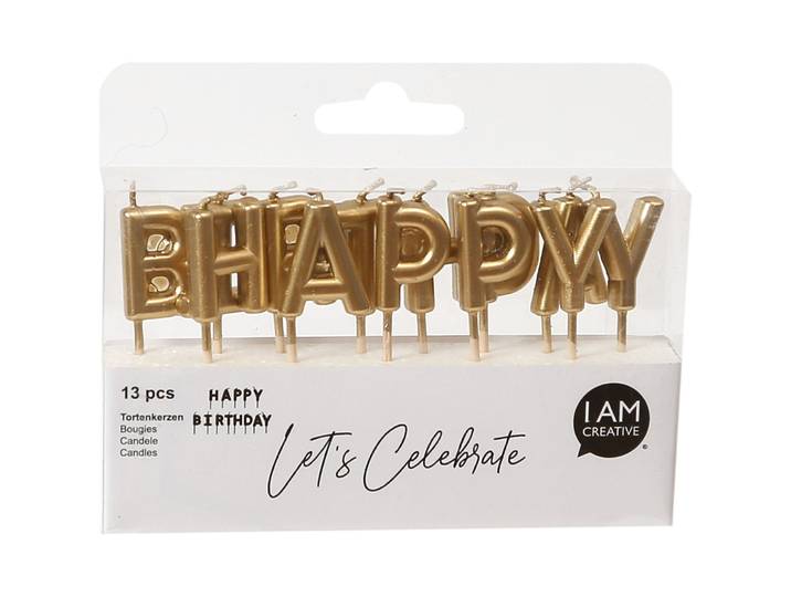 Kerze I am creative gold Wachs H 11.5 cm - Kerze