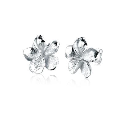 Paar Ohrstecker ELLI "Ohrringe Frangipani Blüte Blume Filigran 925 Silber", silber, Ohrringe, Damen, ohne Stein, Silber 925 (Sterlingsilber)