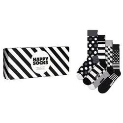 Happy socks 4P Black and White Gift Box Schwarz gemustert Baumwolle Gr 36/40