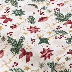 Baumwollstoff X-Mas Country "Sina", creme-color