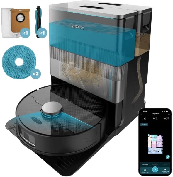 Aspirador Robot Conga X70 15000Pa (Preto) - CECOTEC