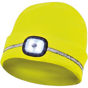 Gebol Wintermütze Haube LED, signalgelb, Strickmütze, Unisex, Universalgröße