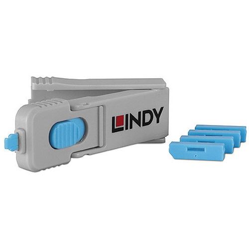 Lindy DisplayPort Port Schloss blau 4 Stück + 1 Schlüssel