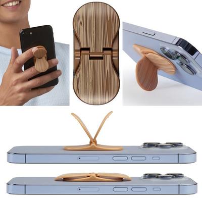 Zipgrips Holzoptik – 2-in-1 Handygriff & Aufsteller