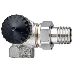 Thermostat-Ventilunterteil mit ger. Widerstand, Winkeleck/li., DN15