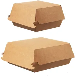 VEPATIM 100x Hamburger-Box groß Green by Nature 145x145x80 mm