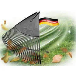 Novatool 2X Laubbesenkopf , Laubbesen mit 30 Kunststoff-Zinken , Rechen Arbeitsbreite 75cm , Laubrechen , Gartenbesen , Rasenrechen , Harke , Gartenharke , Landschaftsbesen , Gartengerät ohne Stiel , Schwarz