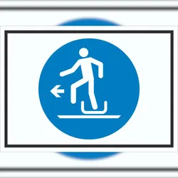 HB-Druck Beim Ausstieg den Rodel nach links verlassen Symbol Schild A5 (148x210mm)