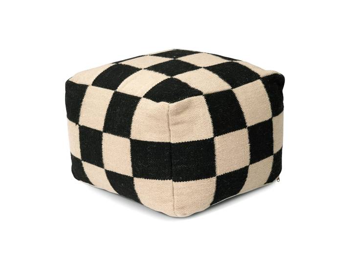 Classic Collection Square Pouf 50x50 cm Schwarz-natur